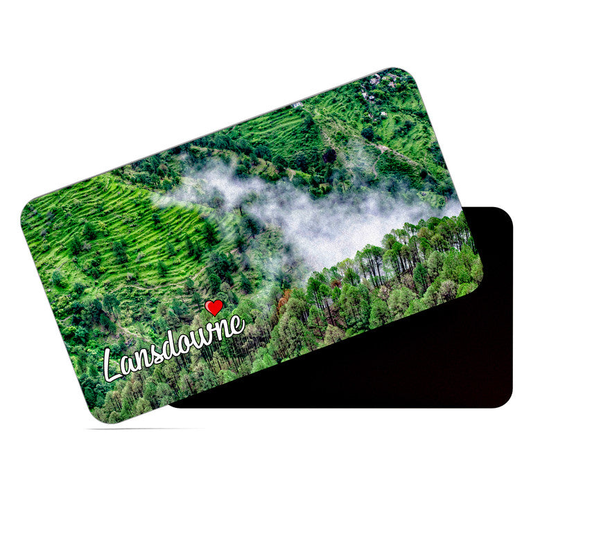 dhcrafts Rectangular Rubber Fridge Magnet / Magnetic Card Multicolor Uttarakhand Lansdowne D1 Design Pack of 1 (8.6cm x 5.4cm)